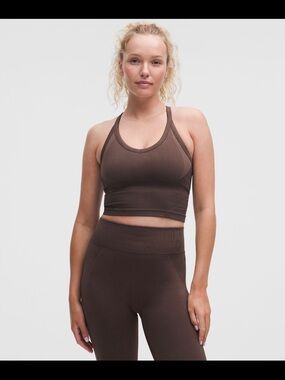 lululemon athletica Chocolate Brown Longline Sports Bra
